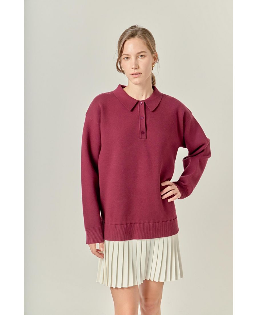 Женское мини-платье-поло из комбинированных материалов English Factory, Burgundy/white
Женское мини-платье-поло из комбинированных материалов English Factory, Burgundy/white