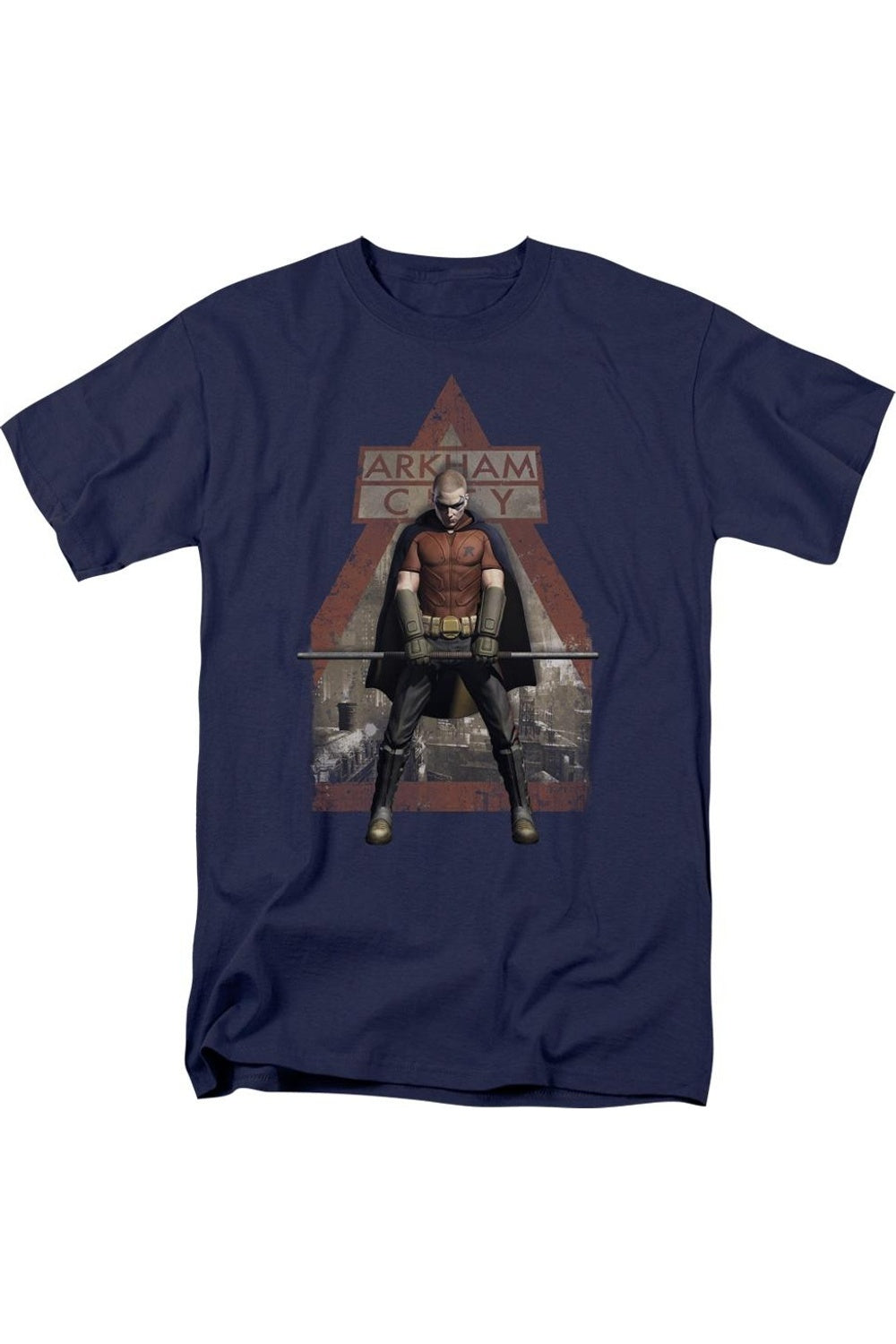 Футболка с коротким рукавом для взрослых Batman Arkham City Arkham Robin Gildan, темно-синий 
Футболка с коротким рукавом для взрослых Batman Arkham City Arkham Robin Gildan, темно-синий