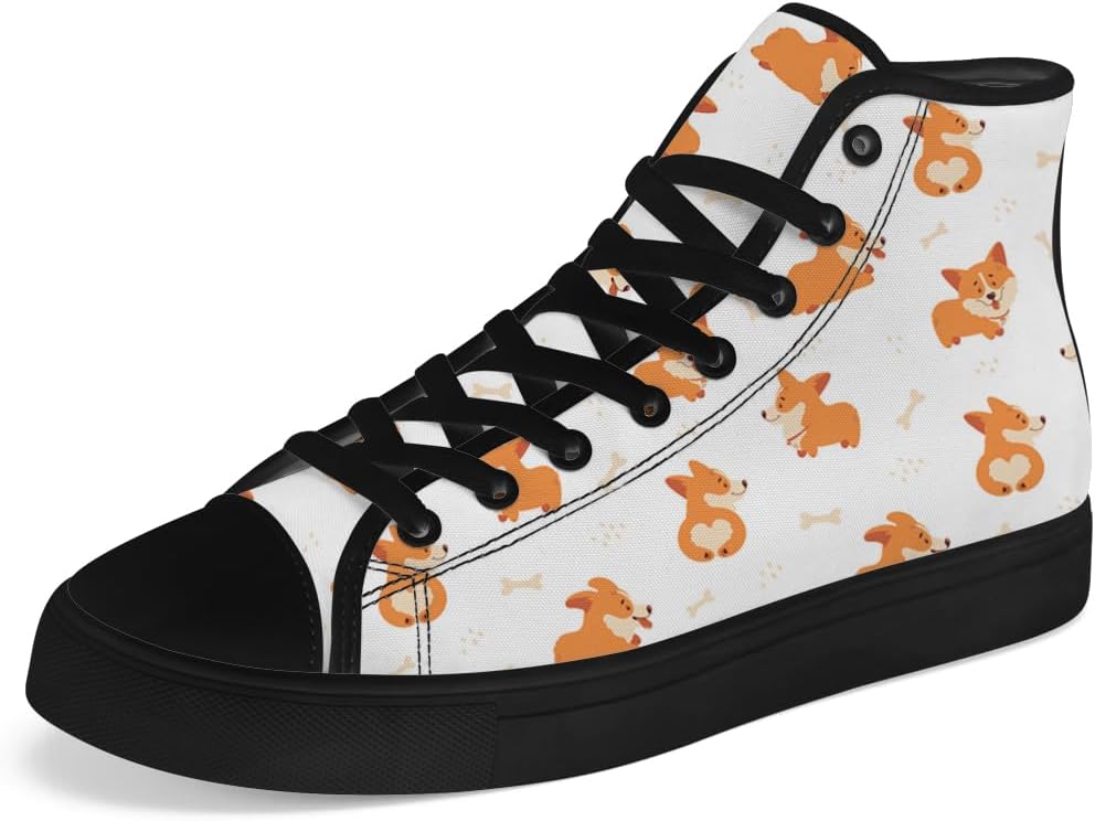 Высокие кеды на шнуровке с принтом корги для мужчин и женщин, милые повседневные кроссовки с рисунком мультяшной собаки, подарок для мальчиков и девочек Chebing, белый
Высокие кеды на шнуровке с принтом корги для мужчин и женщин, милые повседневные кроссовки с рисунком мультяшной собаки, подарок для мальчиков и девочек Chebing, белый