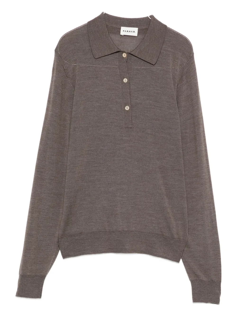 Свитер с застежкой на пуговицах воротника P.A.R.O.S.H., коричневый
Свитер с застежкой на пуговицах воротника P.A.R.O.S.H., коричневый