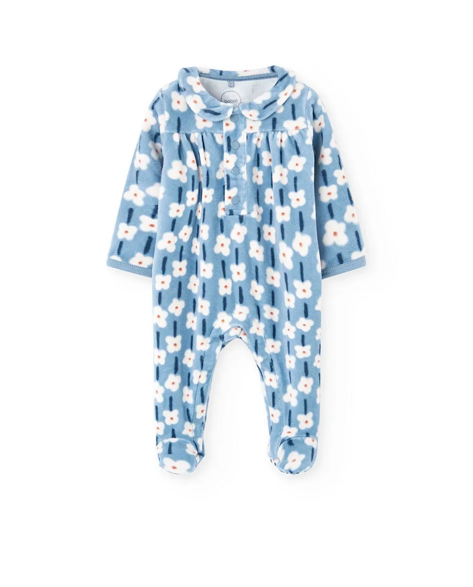 Велюровая пижама для младенцев с цветочным рисунком Boboli, синий/белый
Велюровая пижама для младенцев с цветочным рисунком Boboli, синий/белый