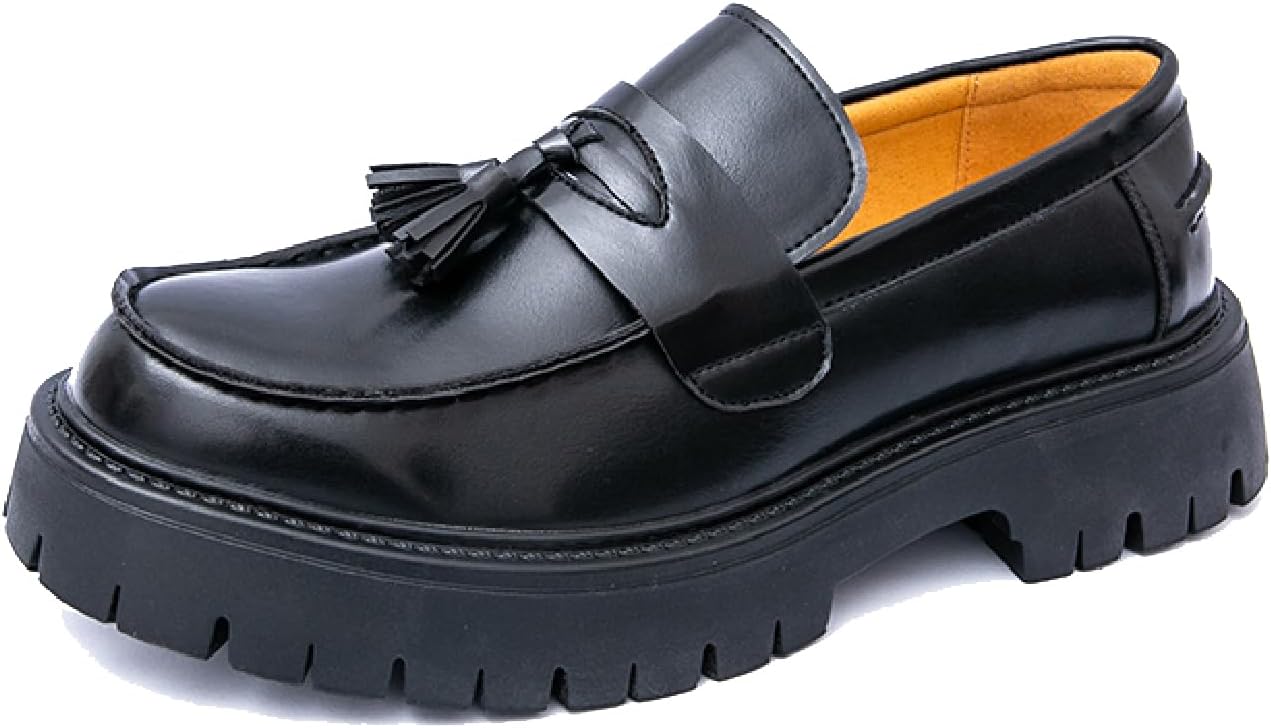 Мужские кожаные лоферы на платформе с кисточками, деловые, удобные, с круглым носком, без шнуровки, с противоскользящей подошвой, пенни-лоферы для свадьбы, работы, офиса и деловой обуви Loveheynew, черный
Мужские кожаные лоферы на платформе с кисточками, деловые, удобные, с круглым носком, без шнуровки, с противоскользящей подошвой, пенни-лоферы для свадьбы, работы, офиса и деловой обуви Loveheynew, черный