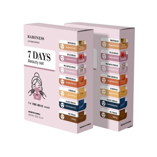 Баронесса, Набор тканевых масок для лица на 7 дней., Baroness
Баронесса, Набор тканевых масок для лица на 7 дней., Baroness