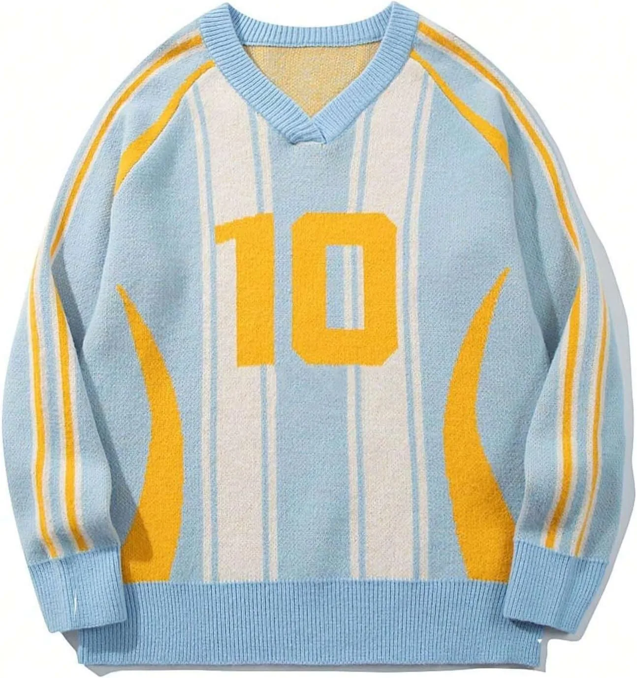 Полосатый свитер с V-образным вырезом и графическим принтом Ponitrack
Полосатый свитер с V-образным вырезом и графическим принтом Ponitrack