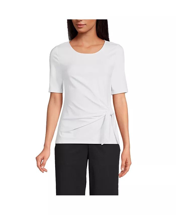 Женский легкий топ из джерси с завязкой спереди Lands' End, белый
Женский легкий топ из джерси с завязкой спереди Lands' End, белый