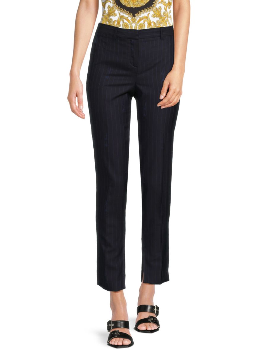 Полосатые брюки Lana Blend Versace, синий
Полосатые брюки Lana Blend Versace, синий