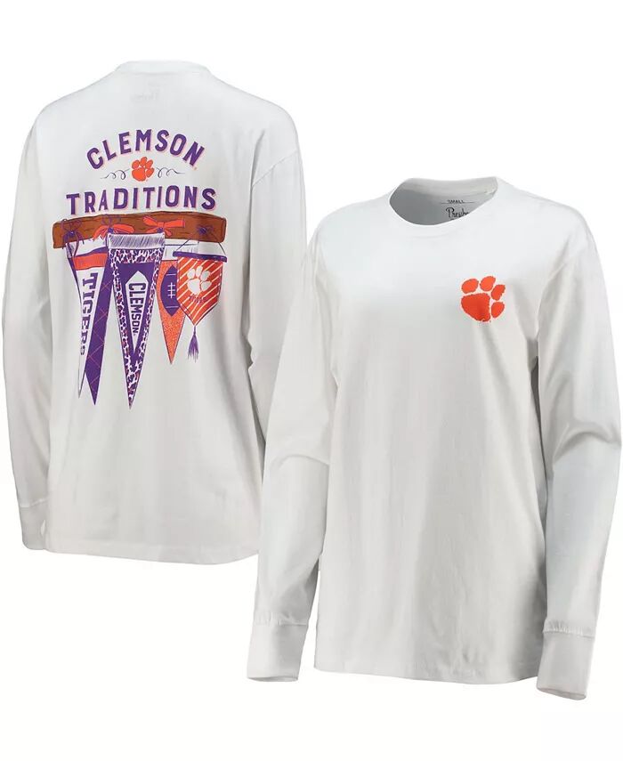 Женская белая футболка с длинным рукавом Clemson Tigers Traditions Pennant Pressbox
Женская белая футболка с длинным рукавом Clemson Tigers Traditions Pennant Pressbox