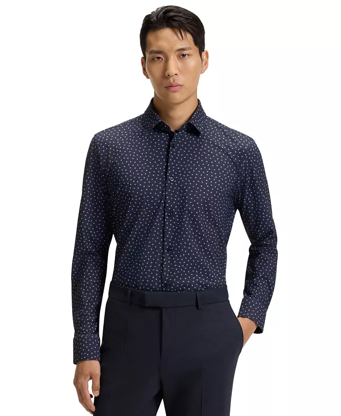 Мужская облегающая рубашка из джерси для активного образа жизни Hugo Boss, синий
Мужская облегающая рубашка из джерси для активного образа жизни Hugo Boss, синий