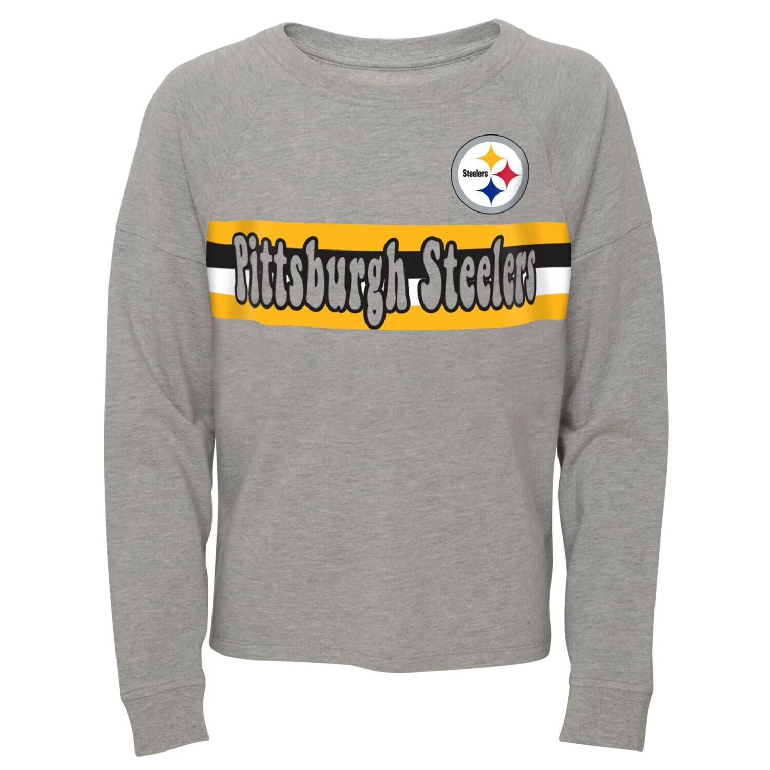 Серая футболка с длинными рукавами и полосками реглан для юниоров Pittsburgh Steelers Outerstuff, Серый, Серая футболка с длинными рукавами и полосками реглан для юниоров Pittsburgh Steelers Outerstuff
Серая футболка с длинными рукавами и полосками реглан для юниоров Pittsburgh Steelers Outerstuff, Серый, Серая футболка с длинными рукавами и полосками реглан для юниоров Pittsburgh Steelers Outerstuff
