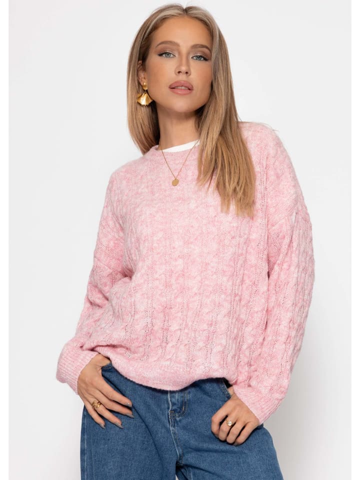 Розовый свитер с косичной вязкой SASSYCLASSY
Розовый свитер с косичной вязкой SASSYCLASSY