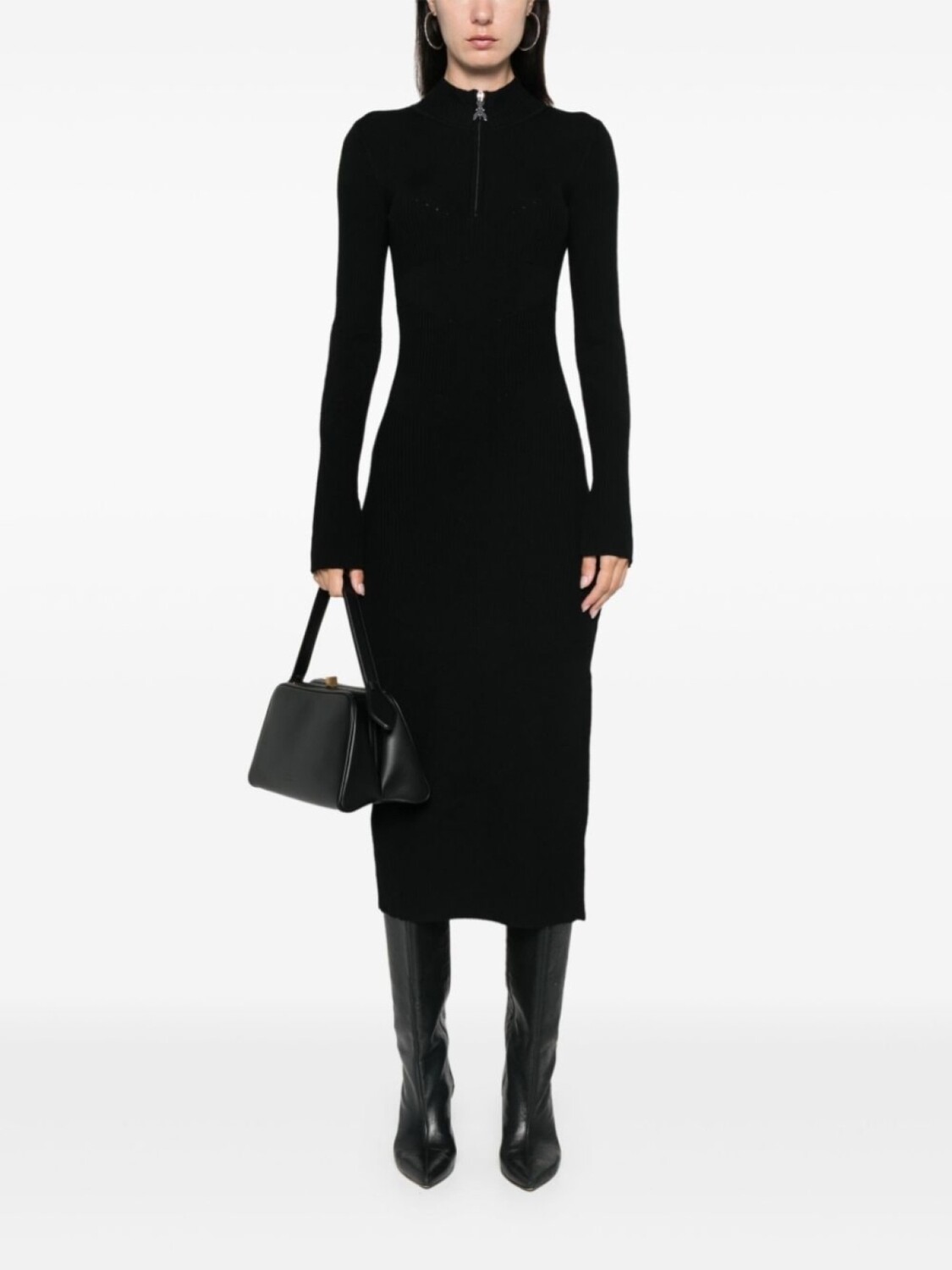 Patrizia Pepe ребристое платье миди, черный
Patrizia Pepe ребристое платье миди, черный