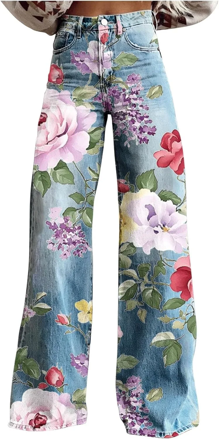 Женские джинсы-палаццо с цветочным принтом Y2k
Женские джинсы-палаццо с цветочным принтом Y2k