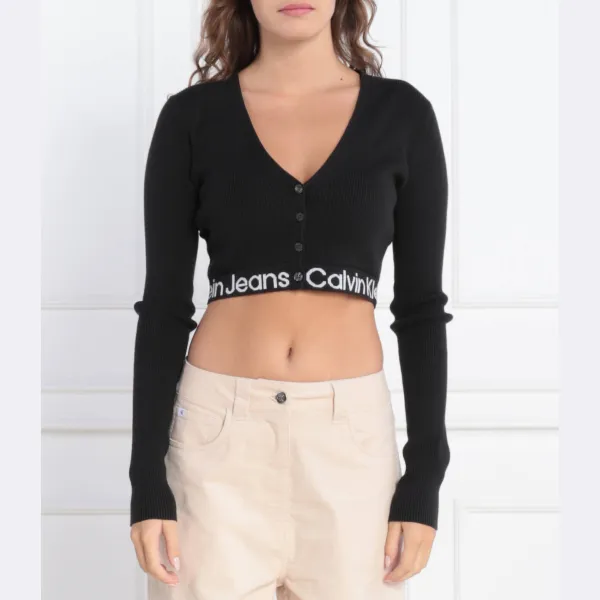 Укороченный кардиган Calvin Klein, черный
Укороченный кардиган Calvin Klein, черный