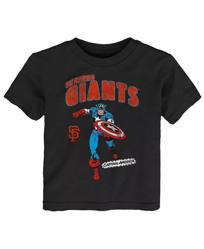 Черная футболка команды San Francisco Giants Team Captain America Marvel для мальчиков и девочек для малышей Outerstuff
Черная футболка команды San Francisco Giants Team Captain America Marvel для мальчиков и девочек для малышей Outerstuff