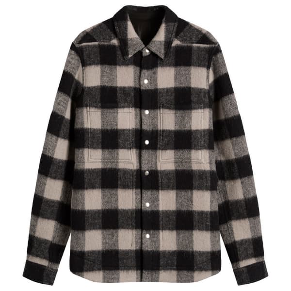 Верхняя рубашка из шерсти в клетку Rick Owens, Black Plaid
Верхняя рубашка из шерсти в клетку Rick Owens, Black Plaid