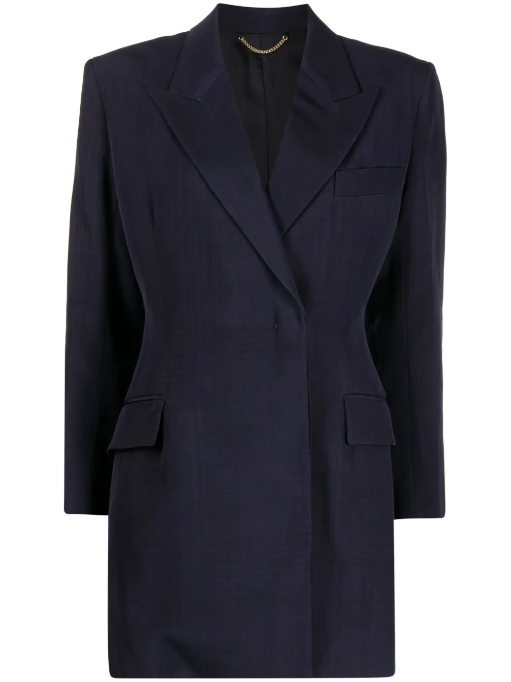 Укороченная рубашка с длинными рукавами Victoria Beckham, синий 
Укороченная рубашка с длинными рукавами Victoria Beckham, синий