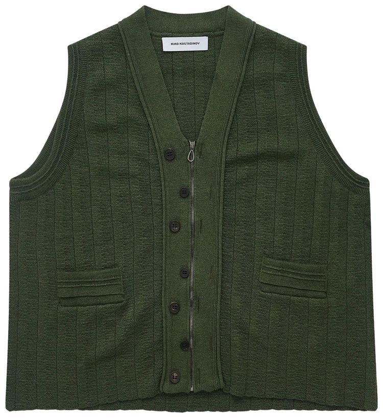 Kiko Kostadinov Fitz Вязаный жилет, зеленый
Kiko Kostadinov Fitz Вязаный жилет, зеленый