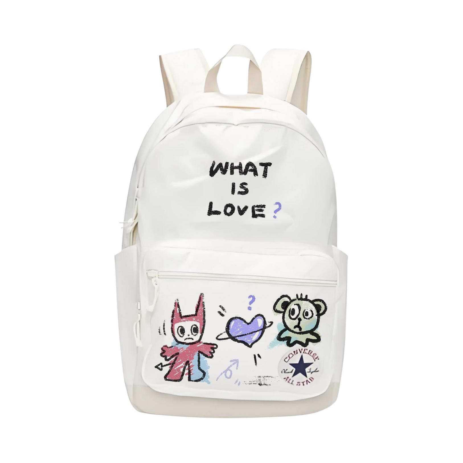 Converse Полиэстеровый рюкзак обычный унисекс белый, Demon Xiao Hong 
Converse Полиэстеровый рюкзак обычный унисекс белый, Demon Xiao Hong