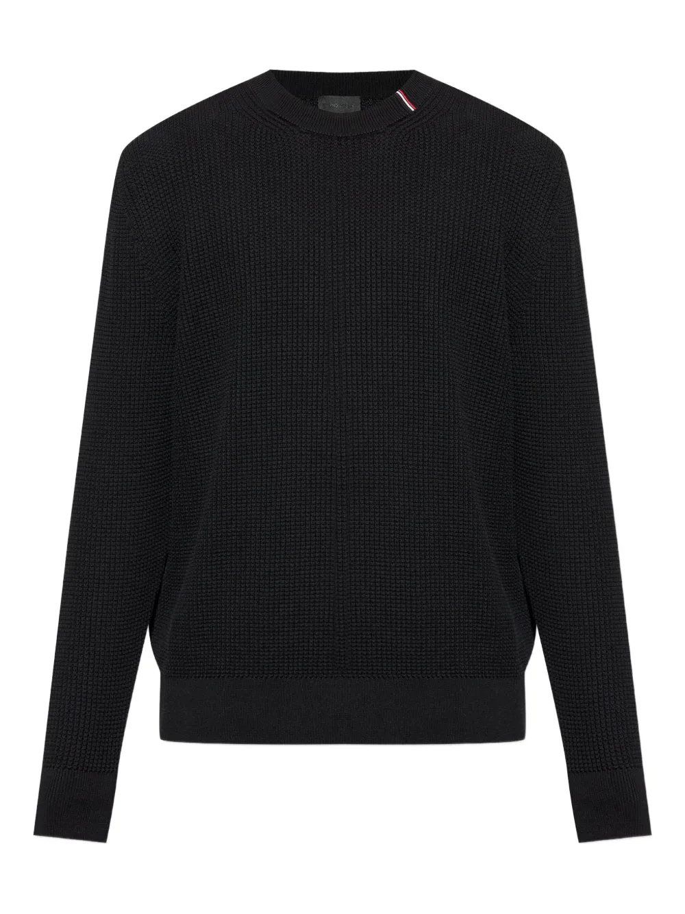 Свитер вафельной вязки с круглым вырезом MONCLER, черный
Свитер вафельной вязки с круглым вырезом MONCLER, черный