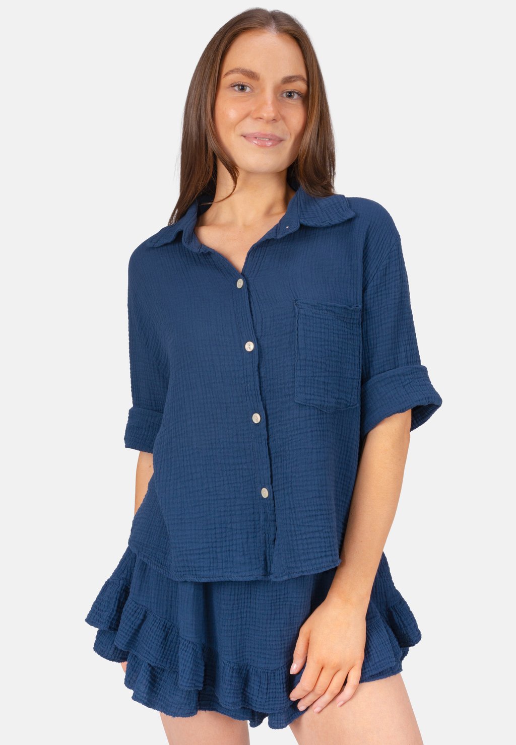 Блузка на пуговицах Seasons of April, синий
Блузка на пуговицах Seasons of April, синий