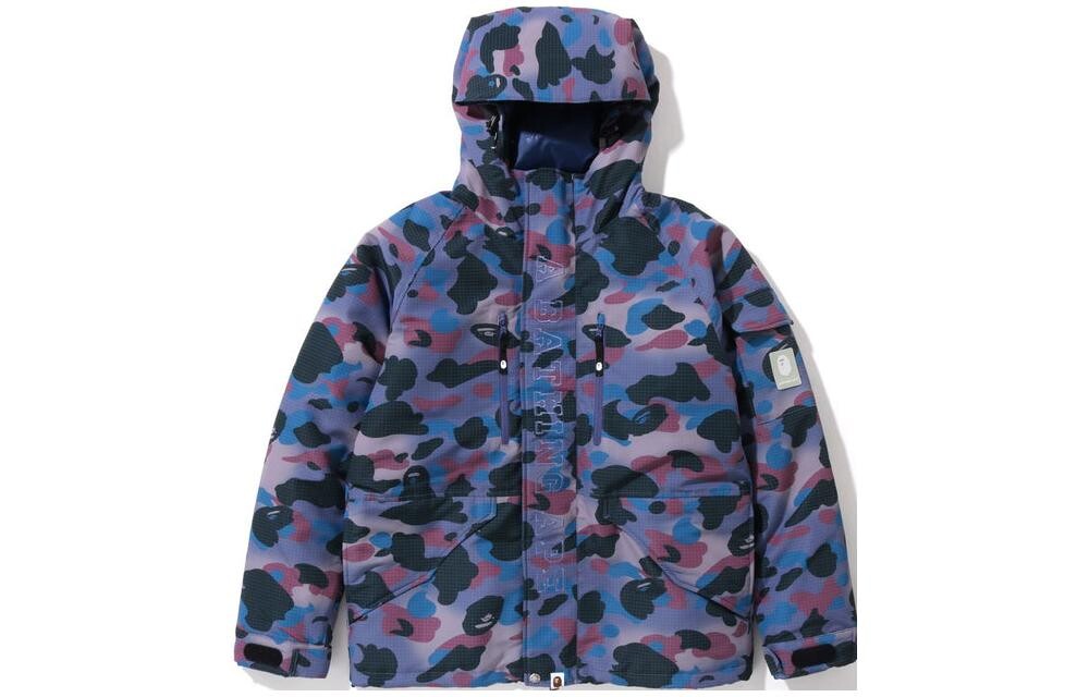 Пальто свободного кроя BAPE Grid Camo Fish Tail A Bathing Ape, фиолетовый 
Пальто свободного кроя BAPE Grid Camo Fish Tail A Bathing Ape, фиолетовый