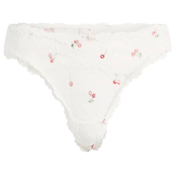 Трусики-Стринги с эластичным кружевом Skims, айвори cherry print
Трусики-Стринги с эластичным кружевом Skims, айвори cherry print