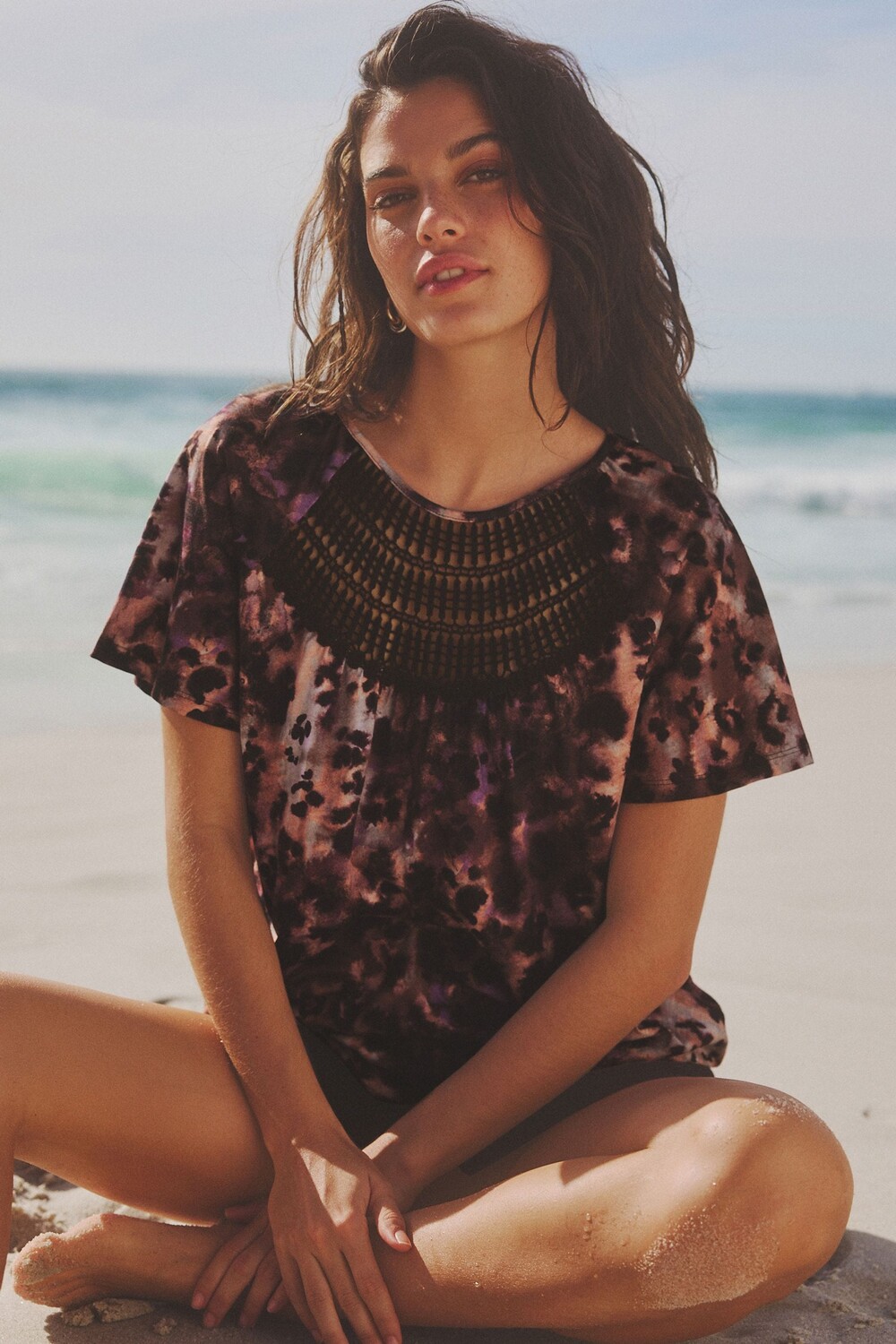 Топ крючком с короткими рукавами и рюшами Next, розовый
Топ крючком с короткими рукавами и рюшами Next, розовый