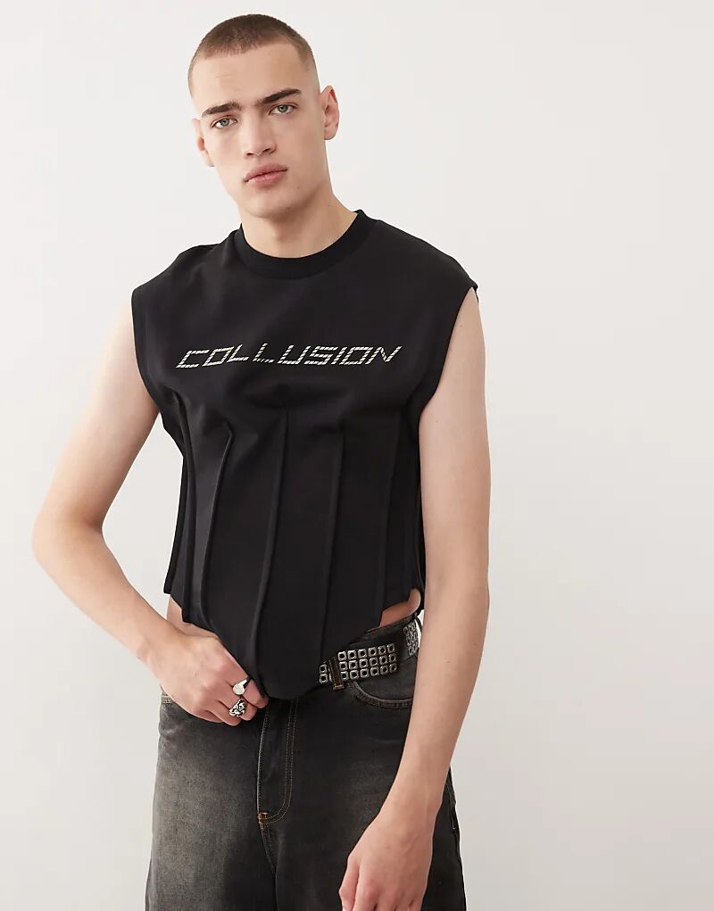 COLLUSION Corset укороченный черный спортивный топ с металлическим брендингом черного цвета
COLLUSION Corset укороченный черный спортивный топ с металлическим брендингом черного цвета