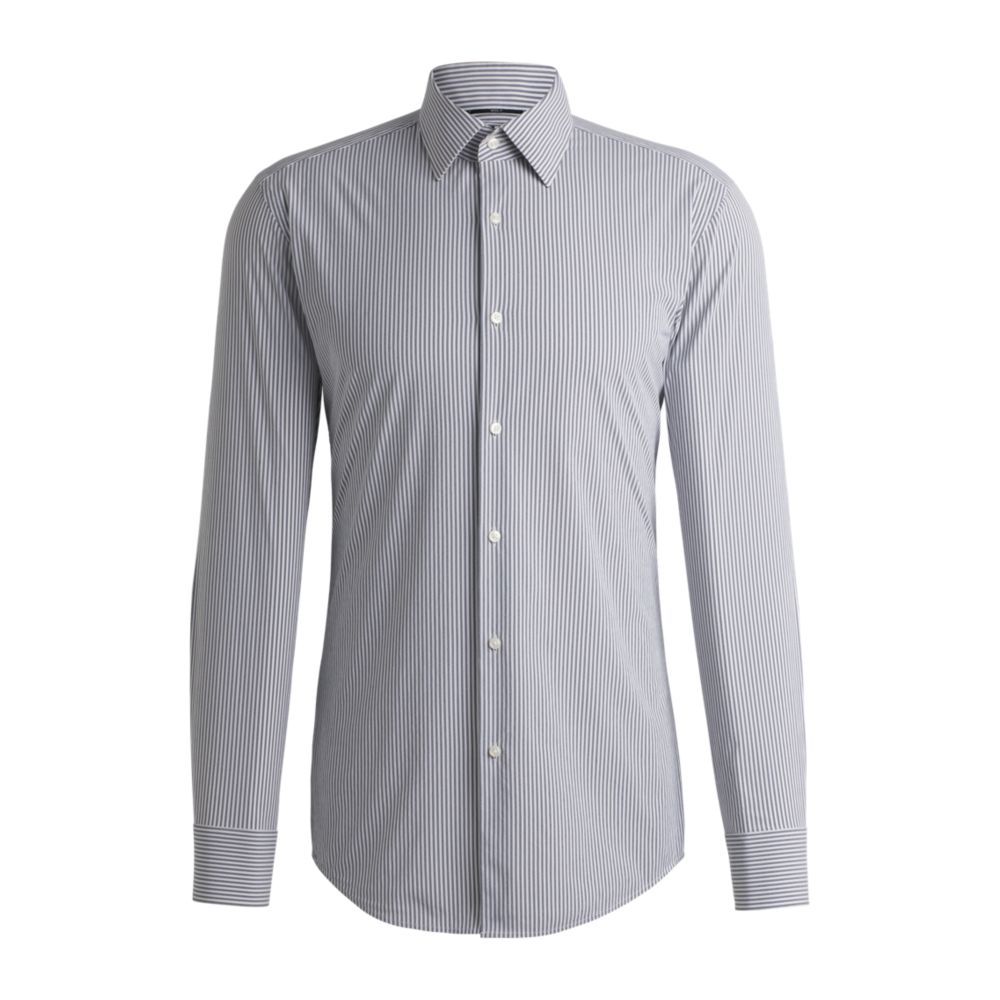 Рубашка облегающего кроя из полосатой эластичной ткани BOSS, черный
Рубашка облегающего кроя из полосатой эластичной ткани BOSS, черный