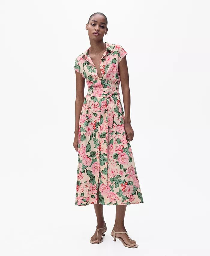 Женское платье-рубашка с принтом и поясом MANGO, коричневый/бежевый
Женское платье-рубашка с принтом и поясом MANGO, коричневый/бежевый