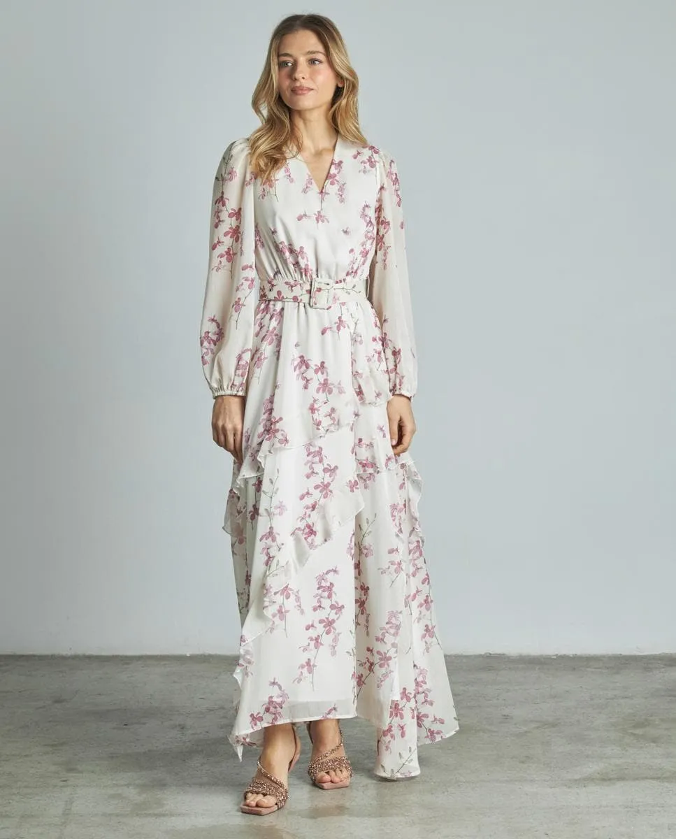 Длинное платье с V-образным вырезом Alma en Pena, розовый
Длинное платье с V-образным вырезом Alma en Pena, розовый