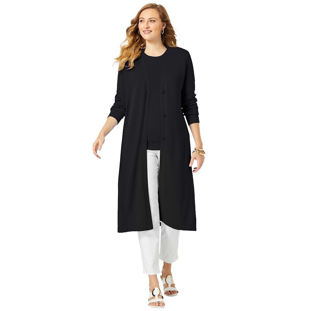 Женский кардиган размера плюс Jessica London Fine Gauge Duster, черный
Женский кардиган размера плюс Jessica London Fine Gauge Duster, черный