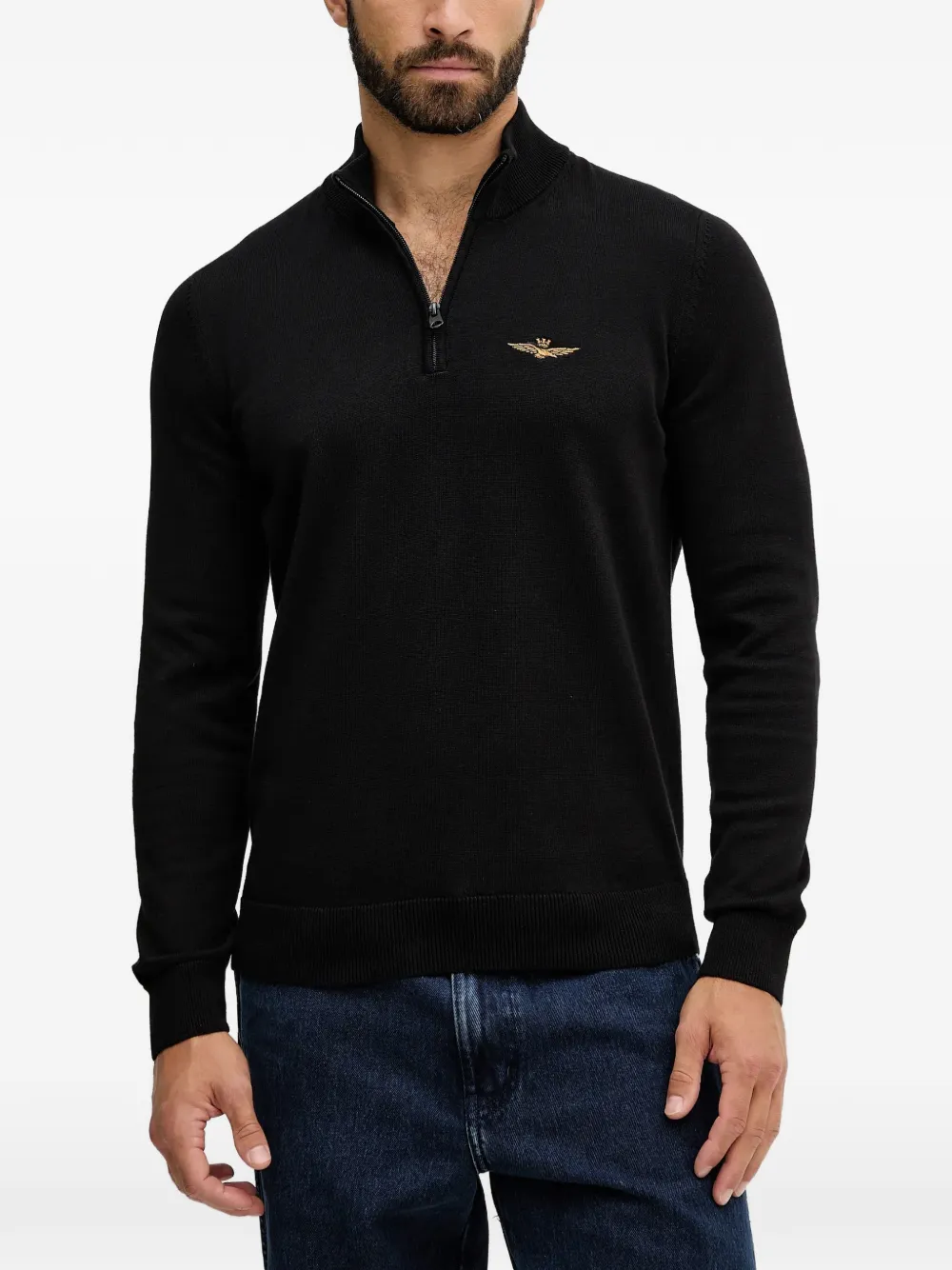 Свитер с воротником на молнии Aeronautica Militare, черный
Свитер с воротником на молнии Aeronautica Militare, черный