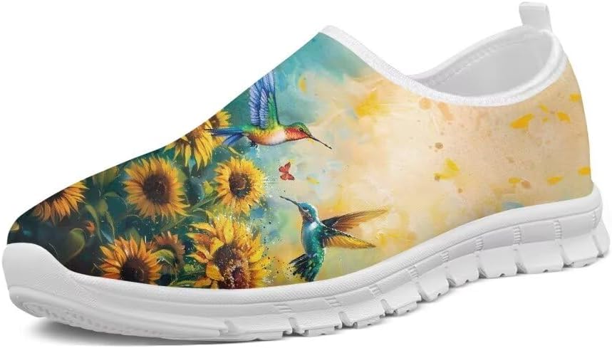 Женские кроссовки Forchrinse Purple Owl Plum Blossom для прогулок, мужские слипоны, теннисные кроссовки, модные с 3D принтом животных, повседневные лоферы, легкие, Hummingbird Sunflower
Женские кроссовки Forchrinse Purple Owl Plum Blossom для прогулок, мужские слипоны, теннисные кроссовки, модные с 3D принтом животных, повседневные лоферы, легкие, Hummingbird Sunflower