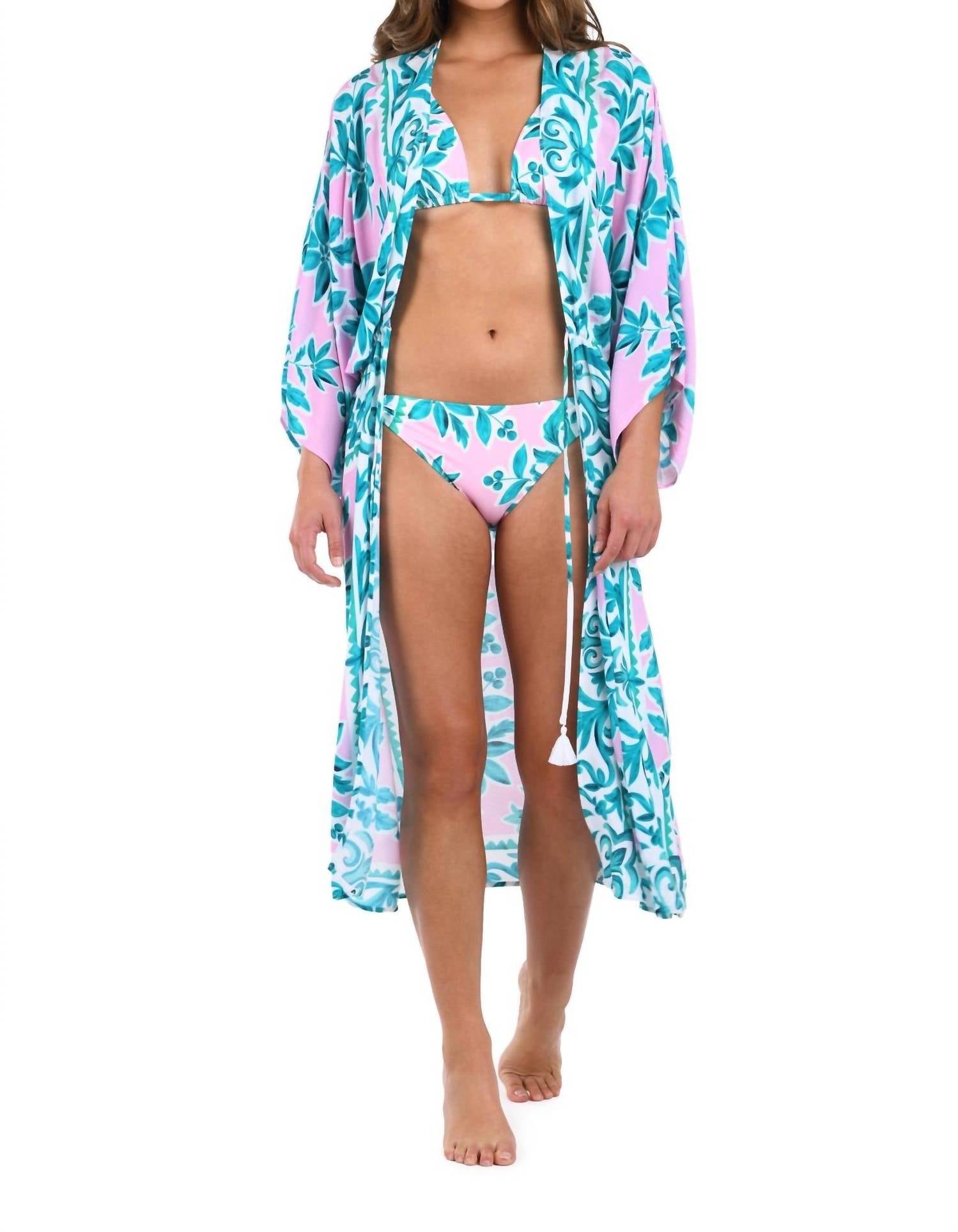 Тропический кимоно с роскошным пальмовым принтом La Blanca, мультиколор
Тропический кимоно с роскошным пальмовым принтом La Blanca, мультиколор