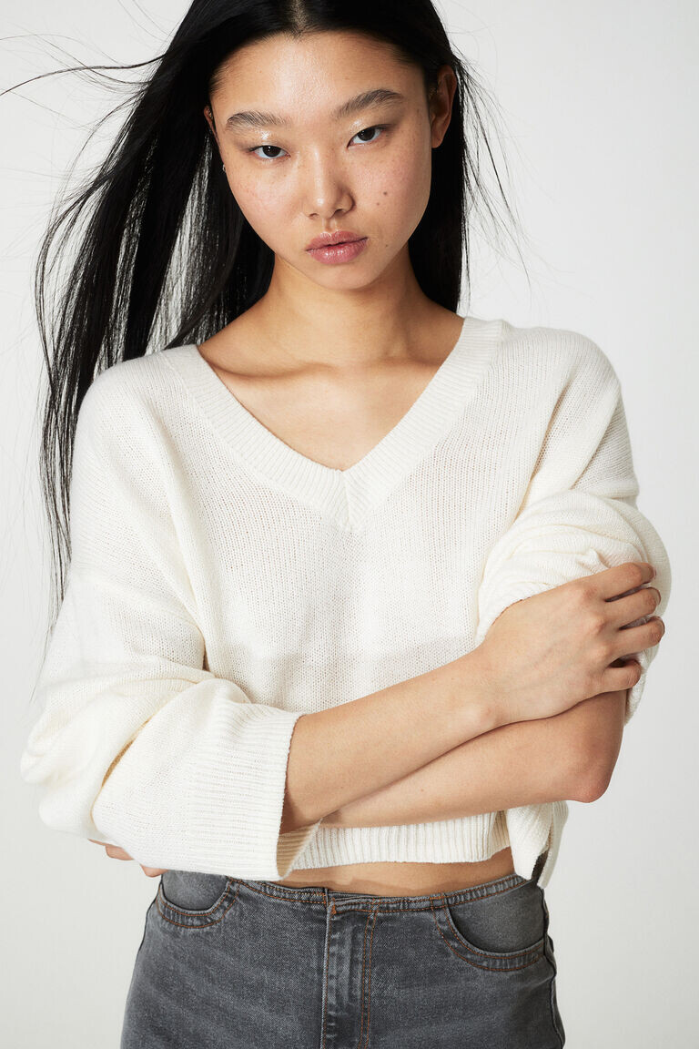 Джемпер с v-образным вырезом H&M, бежевый
Джемпер с v-образным вырезом H&M, бежевый