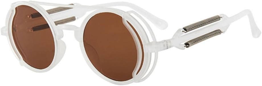 Солнцезащитные очки в стиле стимпанк с двойными пружинными дужками, круглые, с защитой от УФ-излучения UV400, мужские, модные солнцезащитные очки в стиле панк TYUVIVO, White-brown
Солнцезащитные очки в стиле стимпанк с двойными пружинными дужками, круглые, с защитой от УФ-излучения UV400, мужские, модные солнцезащитные очки в стиле панк TYUVIVO, White-brown