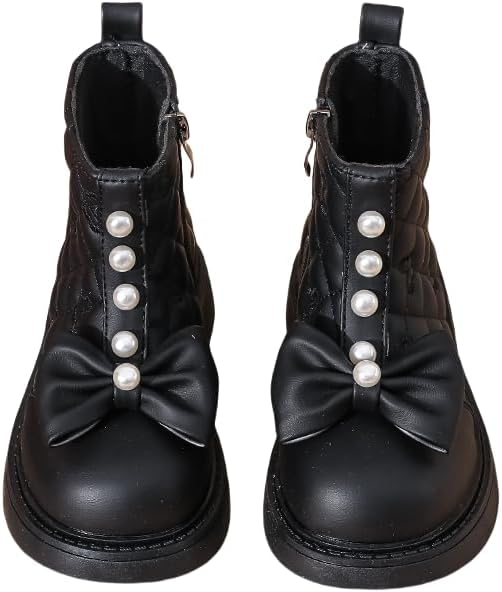 Детские ботинки kkdom для девочек с милым бантом, челси на низком каблуке с искусственным жемчугом, наружной боковой молнией и комфортной посадкой (для малышей/маленьких детей/старших детей), Black
Детские ботинки kkdom для девочек с милым бантом, челси на низком каблуке с искусственным жемчугом, наружной боковой молнией и комфортной посадкой (для малышей/маленьких детей/старших детей), Black