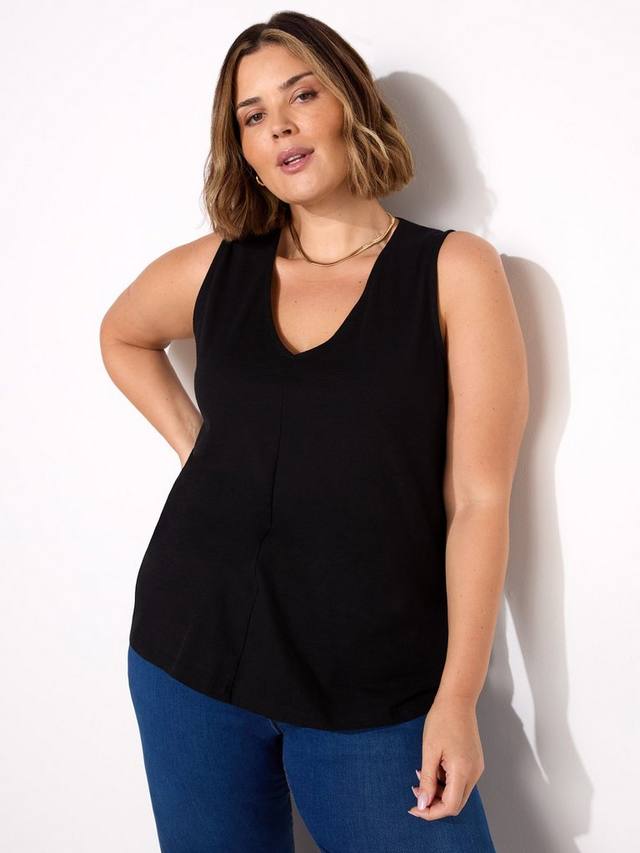 Топ-жилет с v-образным вырезом slub Live Unlimited, черный
Топ-жилет с v-образным вырезом slub Live Unlimited, черный