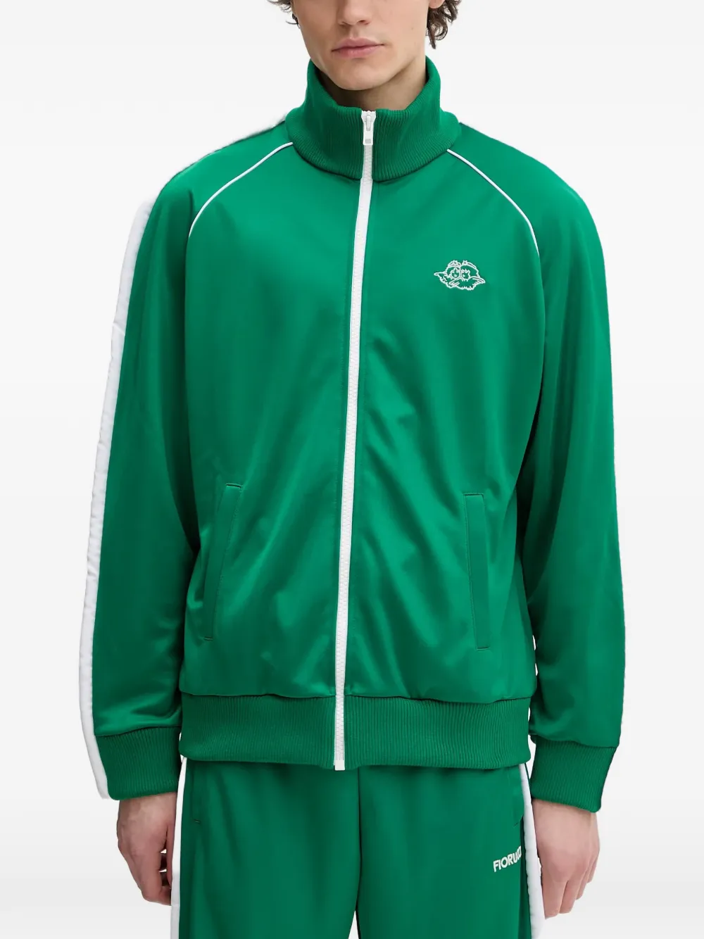 Полосатый топ на молнии с вышивкой Fiorucci, зеленый
Полосатый топ на молнии с вышивкой Fiorucci, зеленый