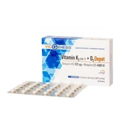 Витамин K2 225 мкг Viogenic и витамин D3 4000 МЕ депо 60 таблеток Viogenesis
Витамин K2 225 мкг Viogenic и витамин D3 4000 МЕ депо 60 таблеток Viogenesis