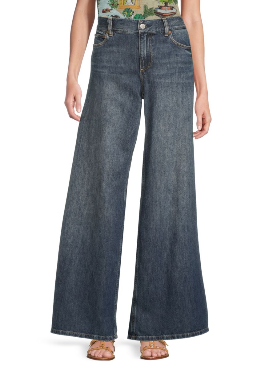 Джинсы с высокой посадкой и эластичной талией, широкие Alice + Olivia, цвет Darby Vintage Blue
Джинсы с высокой посадкой и эластичной талией, широкие Alice + Olivia, цвет Darby Vintage Blue