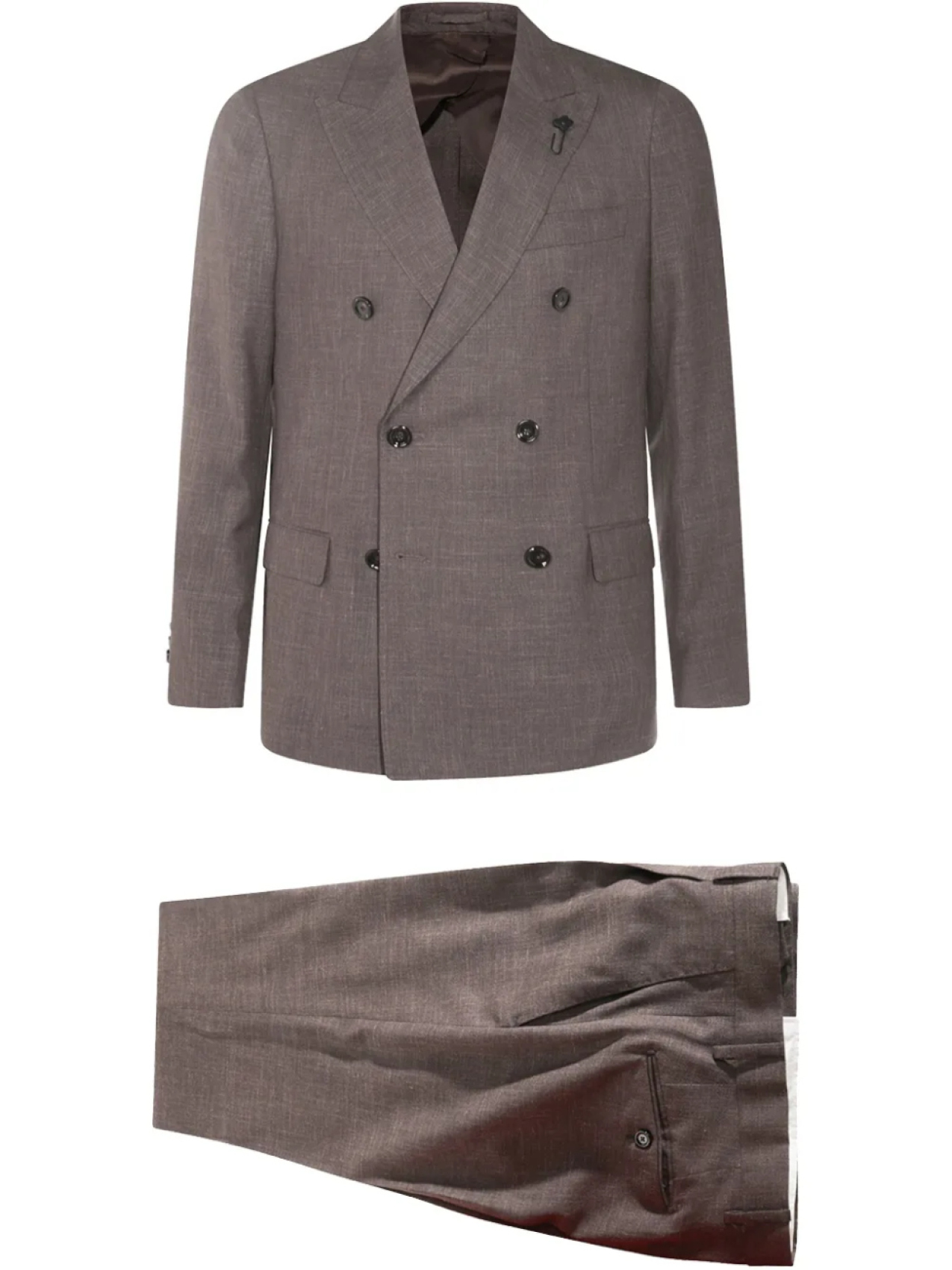 Двубортный костюм Lardini, коричневый
Двубортный костюм Lardini, коричневый