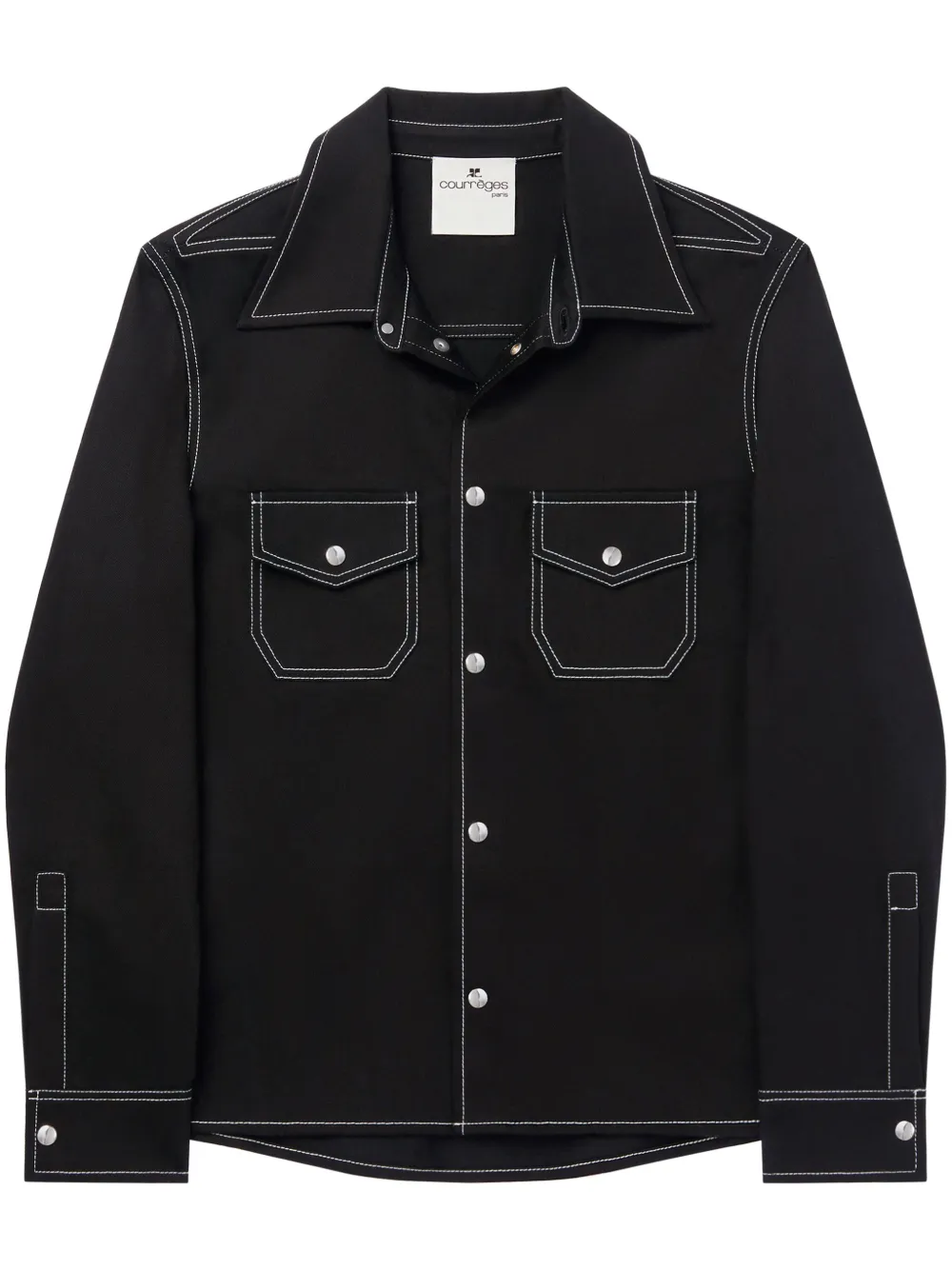 Джинсовая рубашка с декоративной строчкой Courrèges, черный
Джинсовая рубашка с декоративной строчкой Courrèges, черный