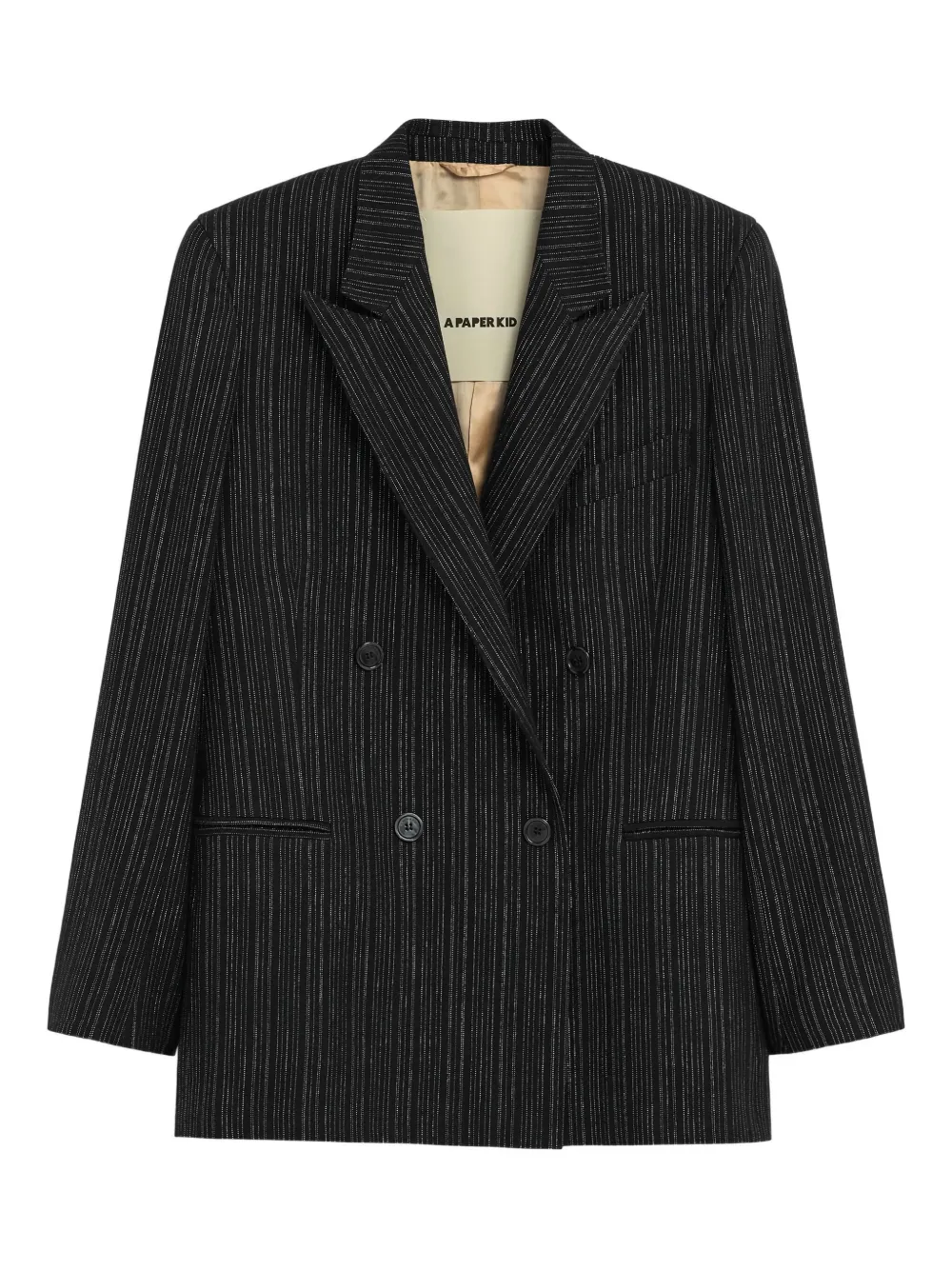 Двубортный блейзер в тонкую полоску A Paper Kid, черный
Двубортный блейзер в тонкую полоску A Paper Kid, черный
