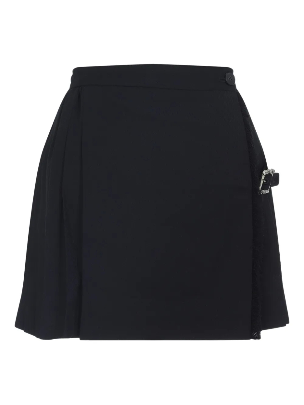 Мини-юбка с плиссировкой и застежкой-пряжкой Enfants Riches Déprimés, черный 
Мини-юбка с плиссировкой и застежкой-пряжкой Enfants Riches Déprimés, черный