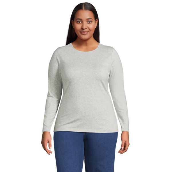 Легкий трикотажный топ с круглым вырезом и длинными рукавами больших размеров Lands' End, серый
Легкий трикотажный топ с круглым вырезом и длинными рукавами больших размеров Lands' End, серый