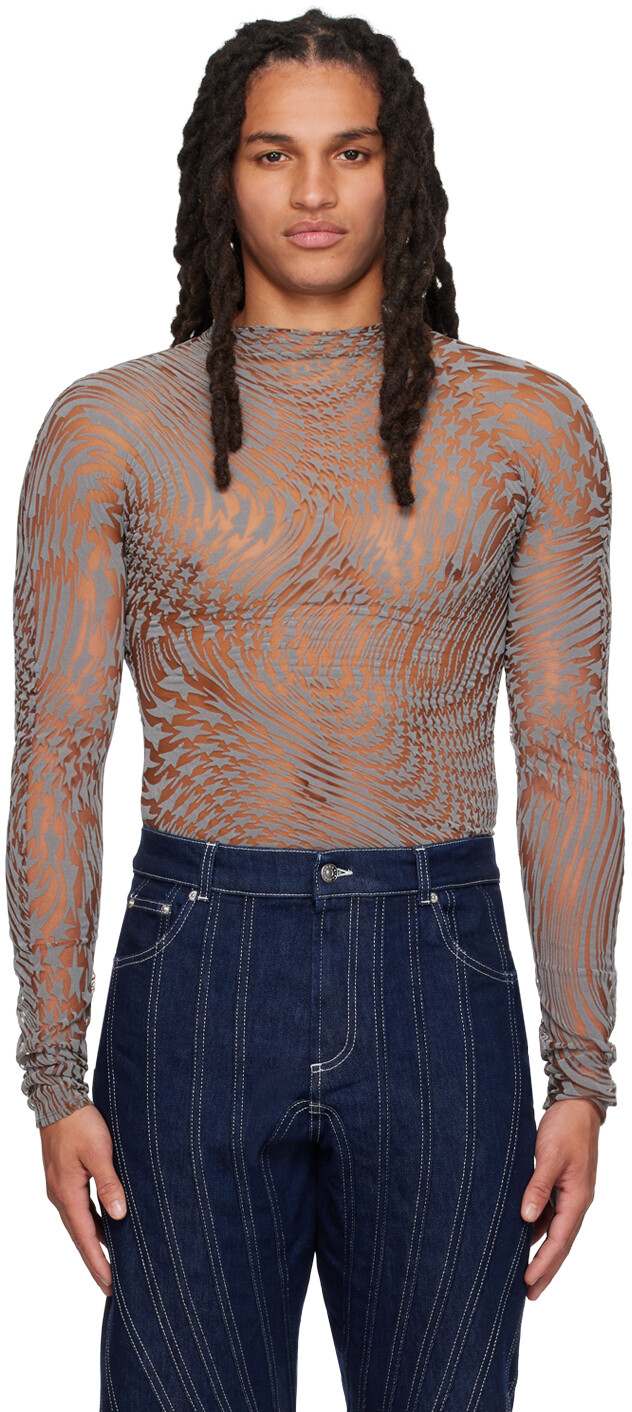 Водолазка Mugler Tan & Grey со звездами
Водолазка Mugler Tan & Grey со звездами