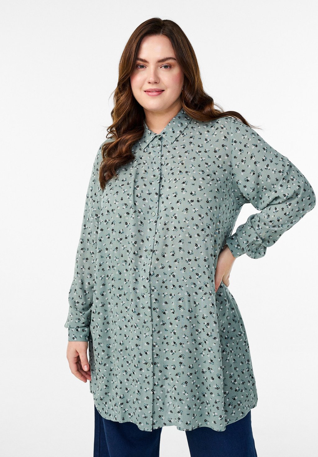 Блузка на пуговицах Zizzi, зеленый
Блузка на пуговицах Zizzi, зеленый