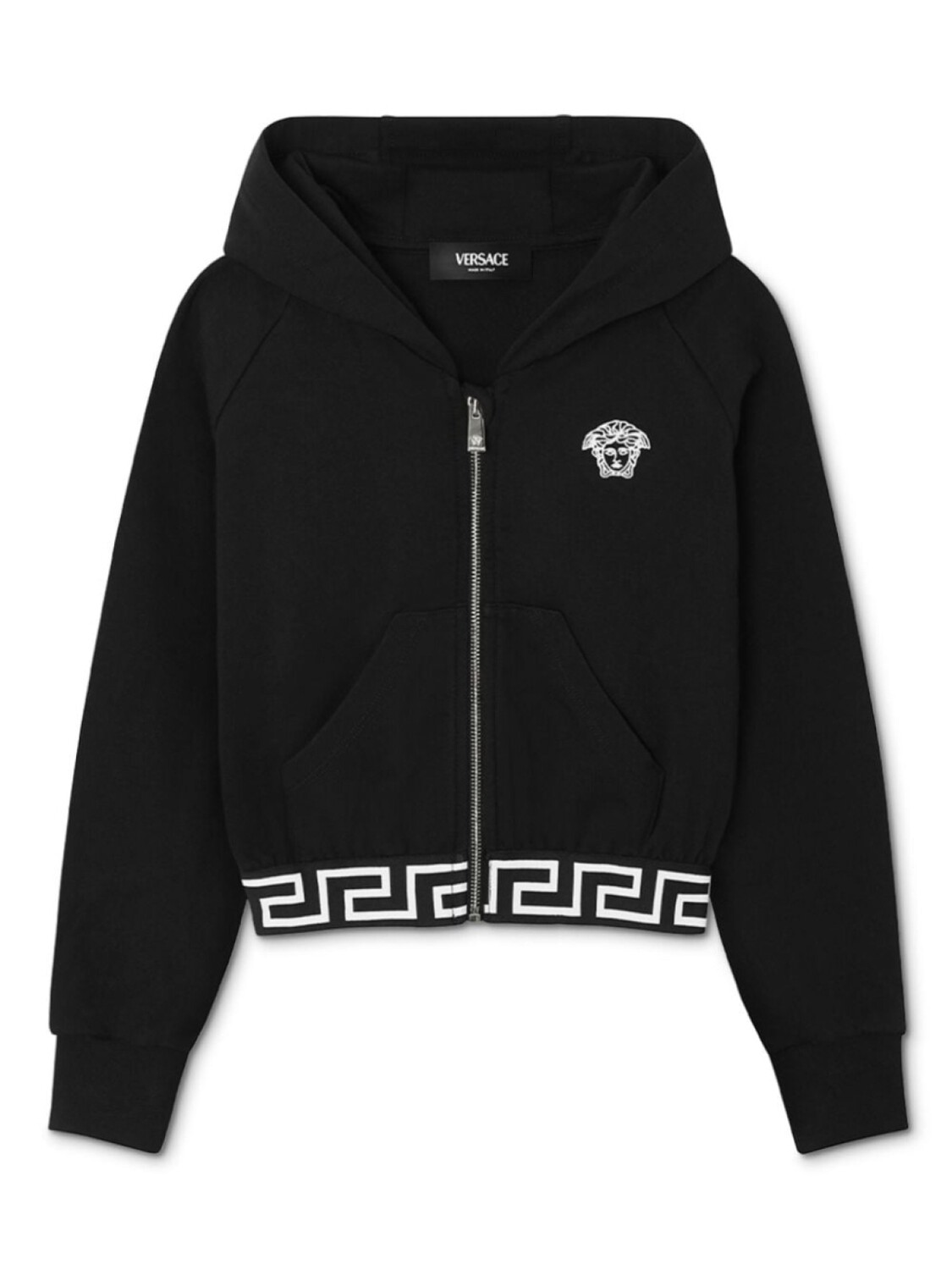 Худи на молнии с вышивкой Medusa Versace Kids, черный
Худи на молнии с вышивкой Medusa Versace Kids, черный